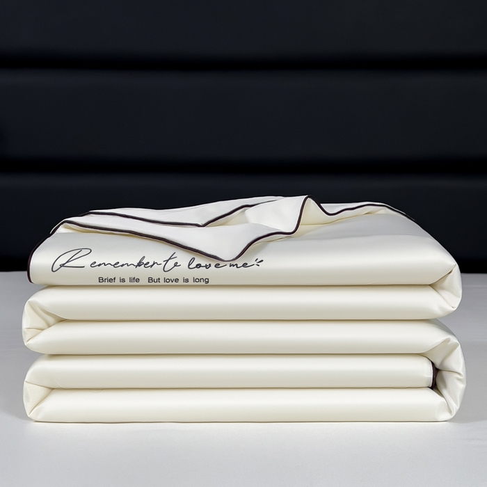 91家纺网 家纺一手货源 找家纺 云恋家纺 2026新款轻奢高级感水洗冰丝刺绣夏凉被凉感可裸睡空调被四件套学生薄款被-一生所爱系列 一生所爱-本白