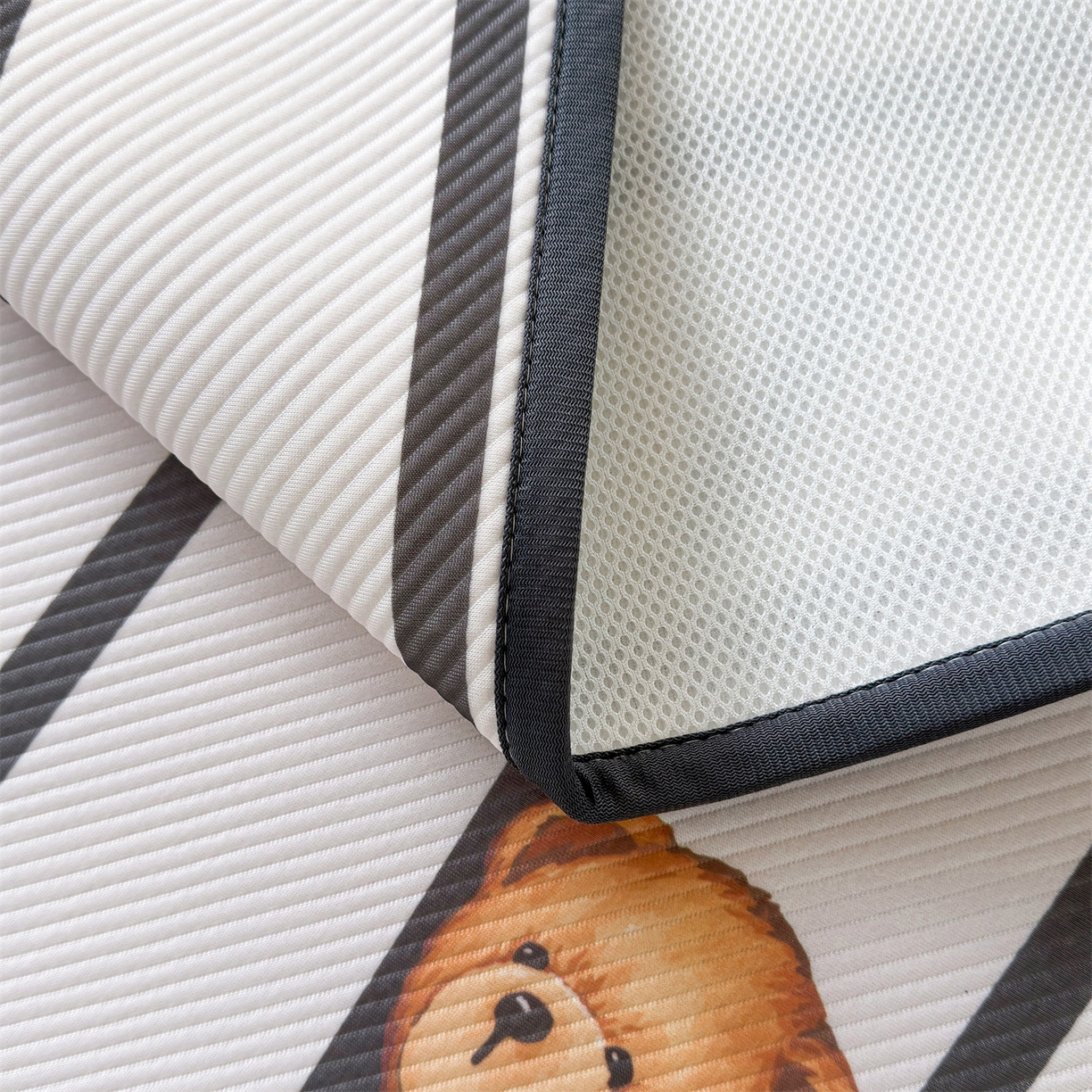 91家纺网 家纺一手货源 找家纺 慕木家纺 2026新款A类三明治复合冰丝席泰迪爱兰系列学生款（正版授权）（提供买家秀） 泰迪线条