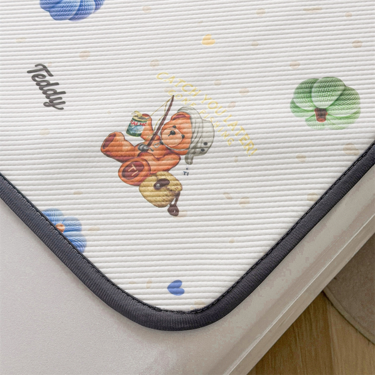 91家纺网 家纺一手货源 找家纺 慕木家纺 2026新款A类三明治复合冰丝席泰迪爱兰系列学生款（正版授权）（提供买家秀） 泰迪南瓜仔