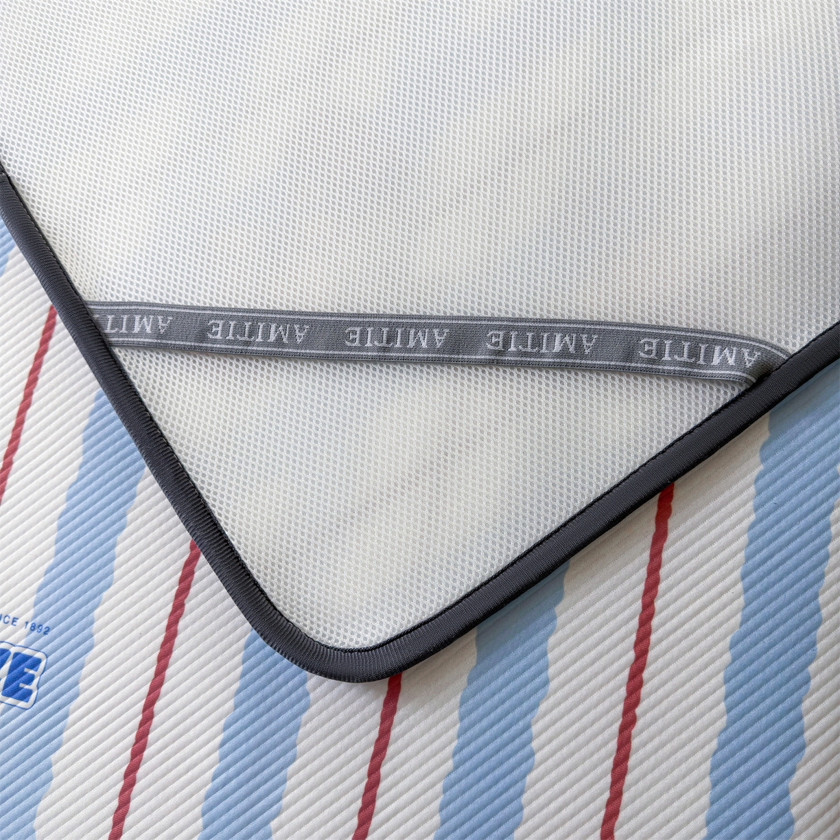 91家纺网 家纺一手货源 找家纺 慕木家纺 2026新款A类三明治复合冰丝席泰迪爱兰系列学生款（正版授权）（提供买家秀） 泰迪条纹蓝