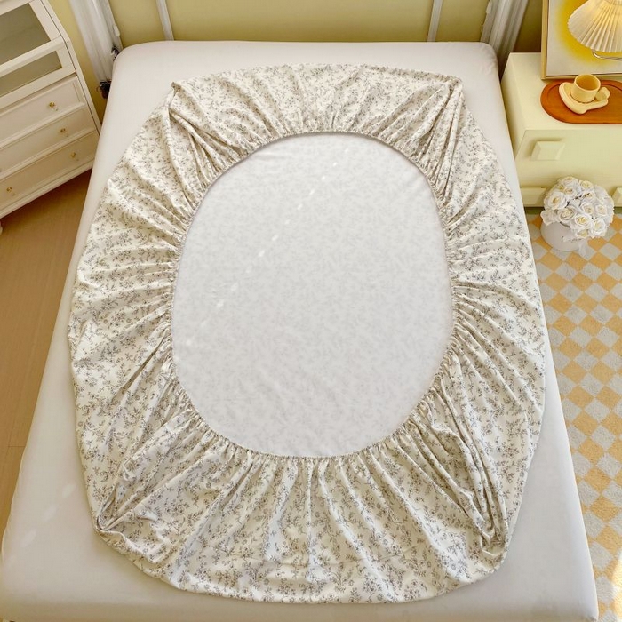 91家纺网 家纺一手货源 找家纺 （总）欧妮家纺 2025新款全棉老粗布单床笠床垫套夏季凉席枕套三件套-花卉系列