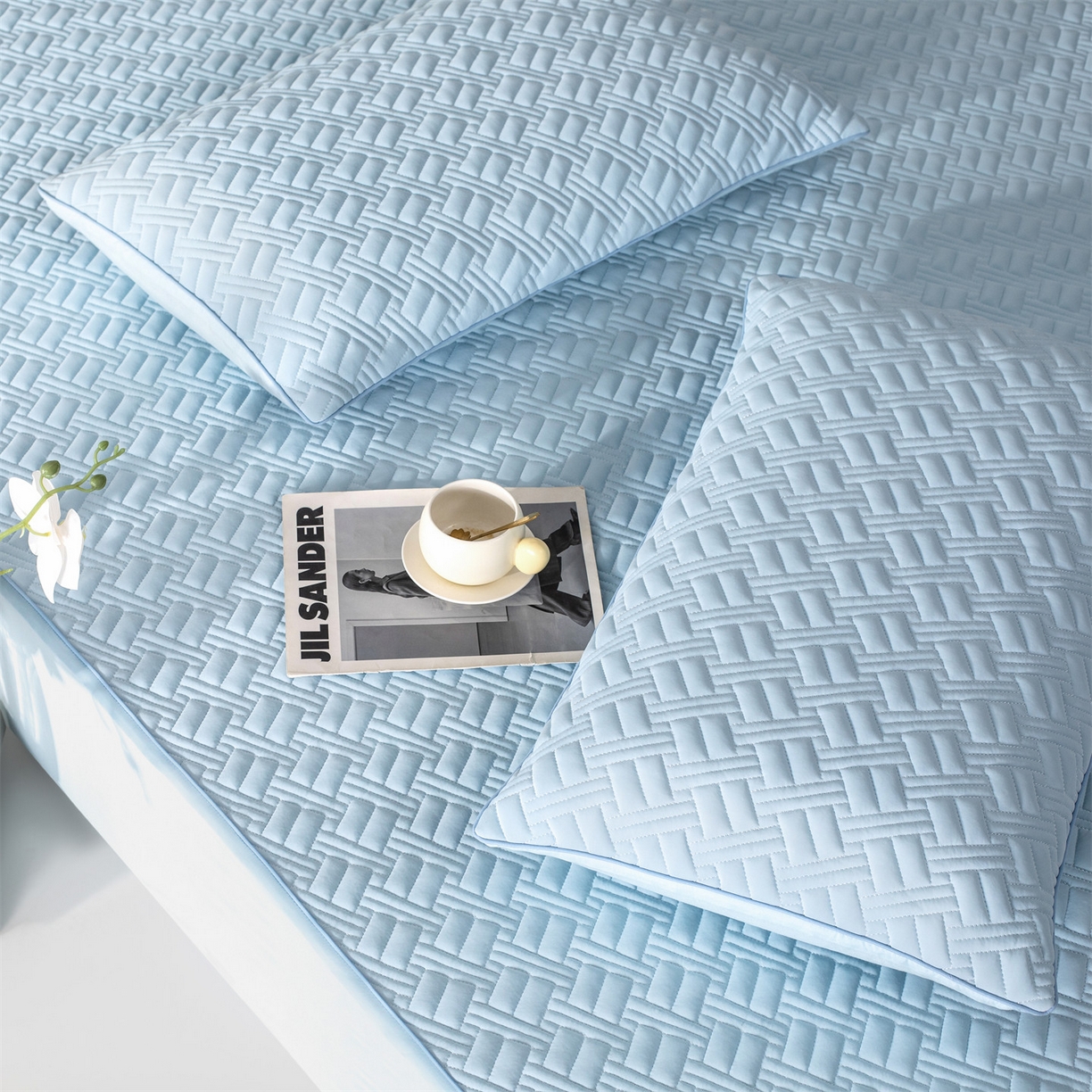 91家纺网 家纺一手货源 找家纺 （总）雯豆家纺 2026新款10A抗菌氨纶凉感丝夏季冰皮床笠三件套简约纯色床垫保护套-风格一