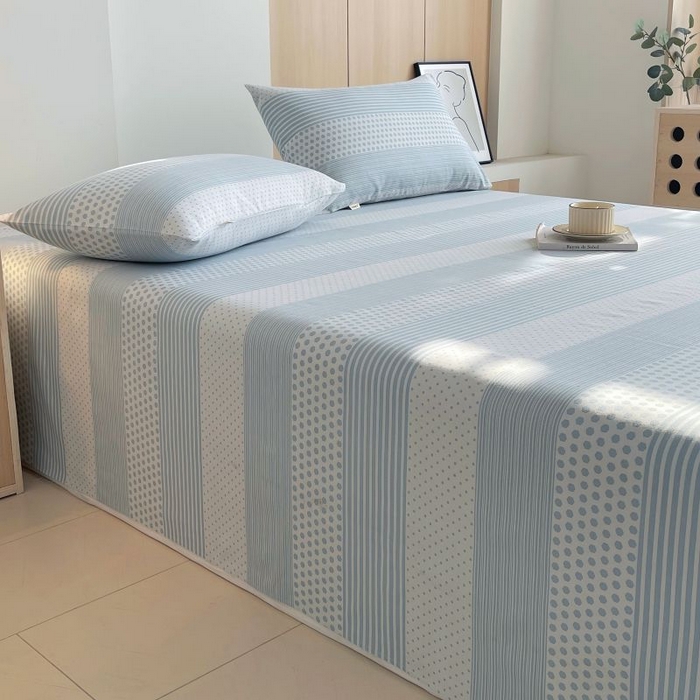 91家纺网 家纺一手货源 找家纺 （总）欧妮家纺 2025新款老粗布床单全棉纯棉夏季空调凉席枕套三件套-条格系列