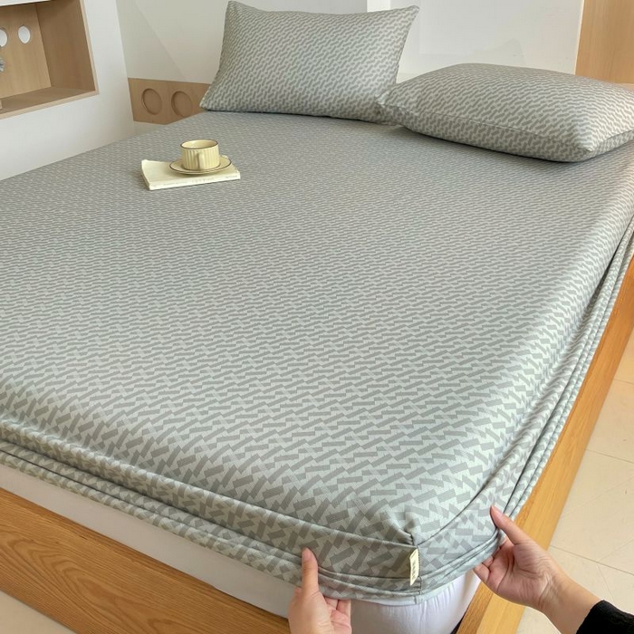 91家纺网 家纺一手货源 找家纺 （总）欧妮家纺 2025新款全棉老粗布单床笠-床垫套纯棉空调凉席子床笠三件套-格纹系列