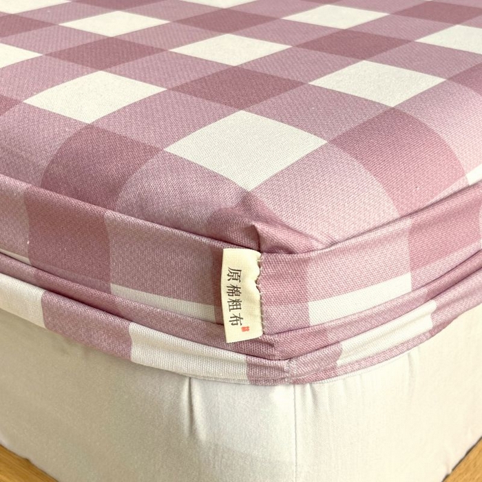 91家纺网 家纺一手货源 找家纺 （总）欧妮家纺 2025新款全棉老粗布单床笠-床垫套纯棉空调凉席子床笠三件套-格纹系列