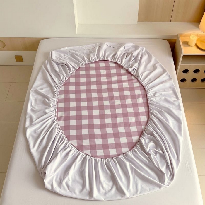 91家纺网 家纺一手货源 找家纺 （总）欧妮家纺 2025新款全棉老粗布单床笠-床垫套纯棉空调凉席子床笠三件套-格纹系列