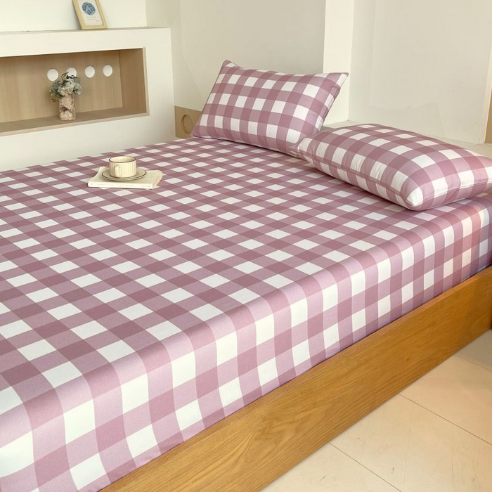 91家纺网 家纺一手货源 找家纺 （总）欧妮家纺 2025新款全棉老粗布单床笠-床垫套纯棉空调凉席子床笠三件套-格纹系列