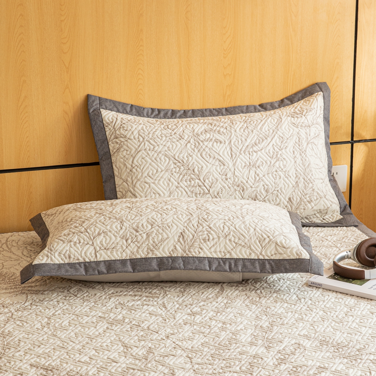 91家纺网 家纺一手货源 找家纺 女子家纺 2026新款宽边全棉纯棉老粗布绗缝夏季凉席席子 翠影-咖