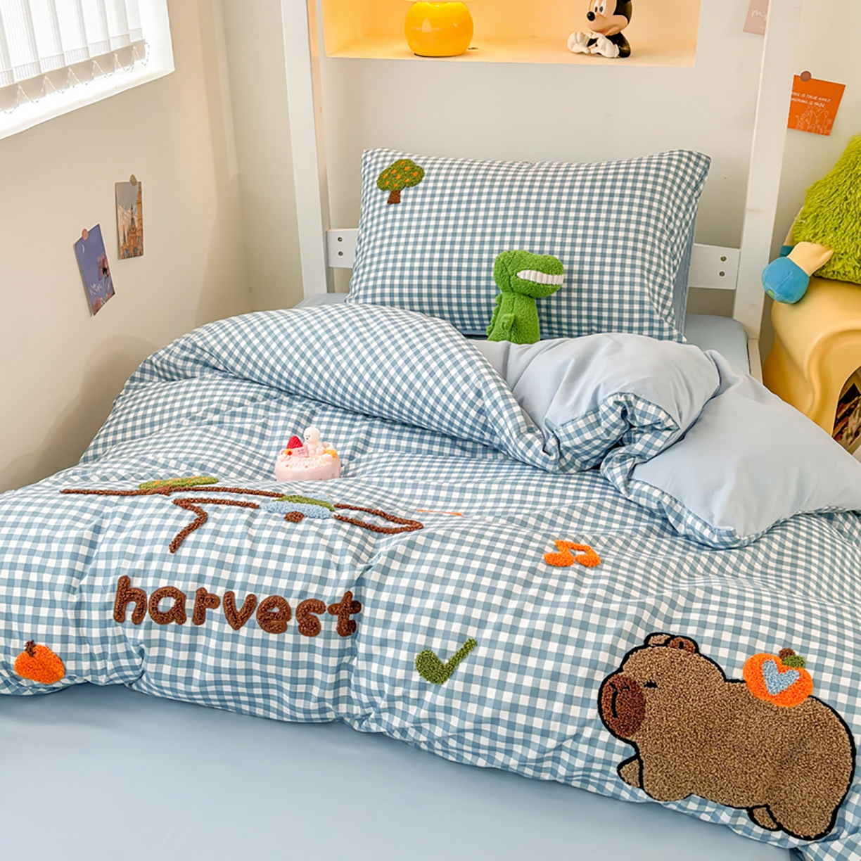 91家纺网 家纺一手货源 找家纺 欧妮家纺 2025新款学生床三件套学校宿舍单人寝室上下铺床上用品-提供买家秀 拉拉旅行-兰色格