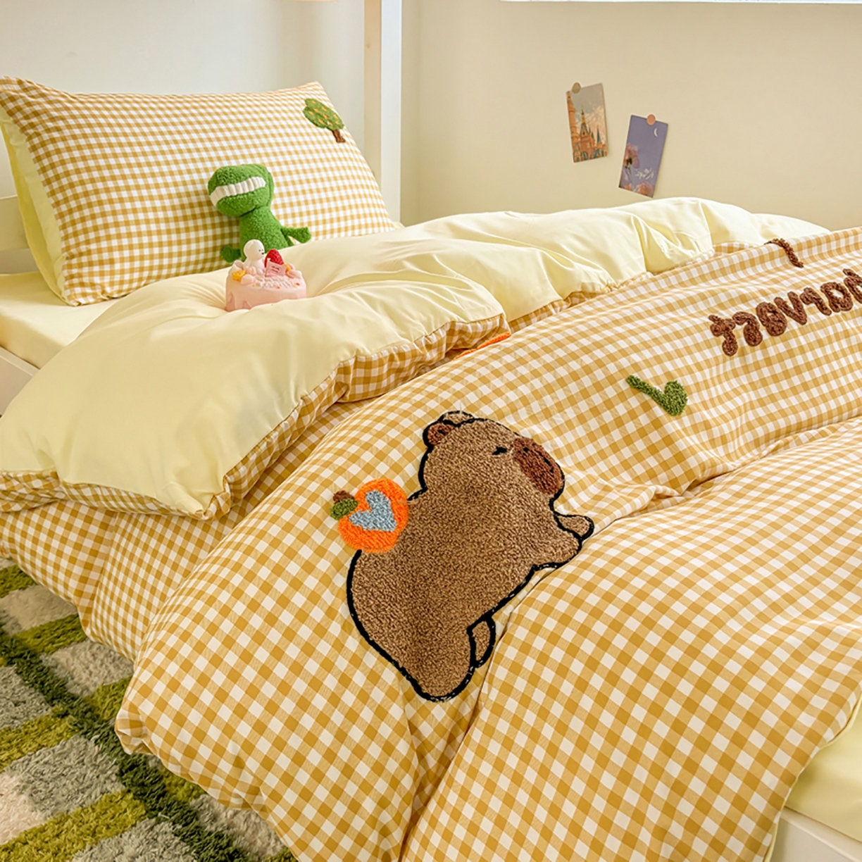 91家纺网 家纺一手货源 找家纺 欧妮家纺 2025新款学生床三件套学校宿舍单人寝室上下铺床上用品-提供买家秀 拉拉旅行-黄色格