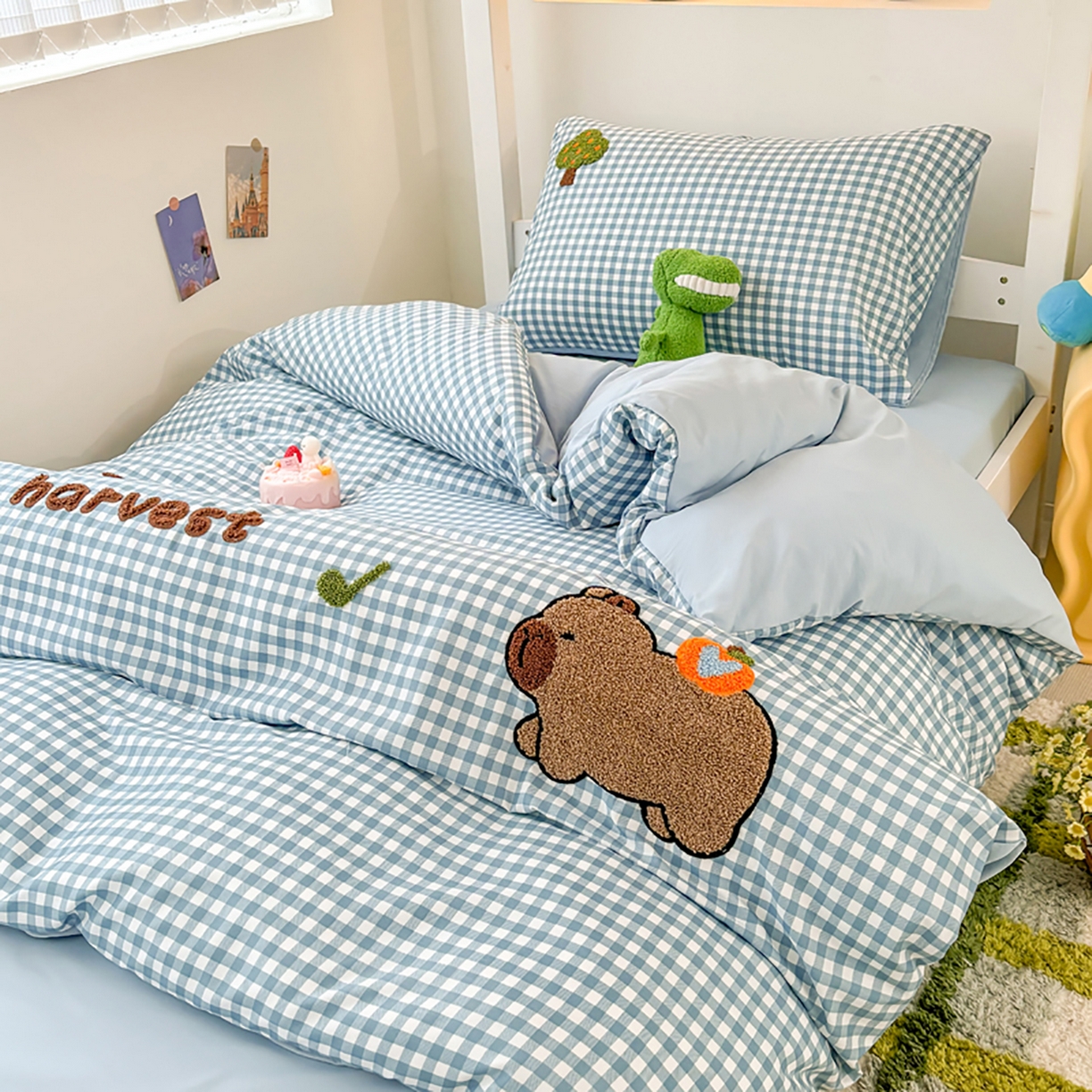 91家纺网 家纺一手货源 找家纺 欧妮家纺 2025新款学生床三件套学校宿舍单人寝室上下铺床上用品-提供买家秀 拉拉旅行-兰色格