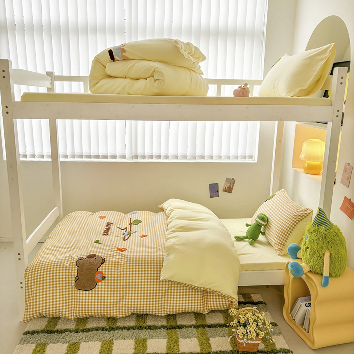 欧妮家纺 2025新款学生床三件套学校宿舍单人寝室上下铺床上用品-提供买家秀 拉拉旅行-黄色格