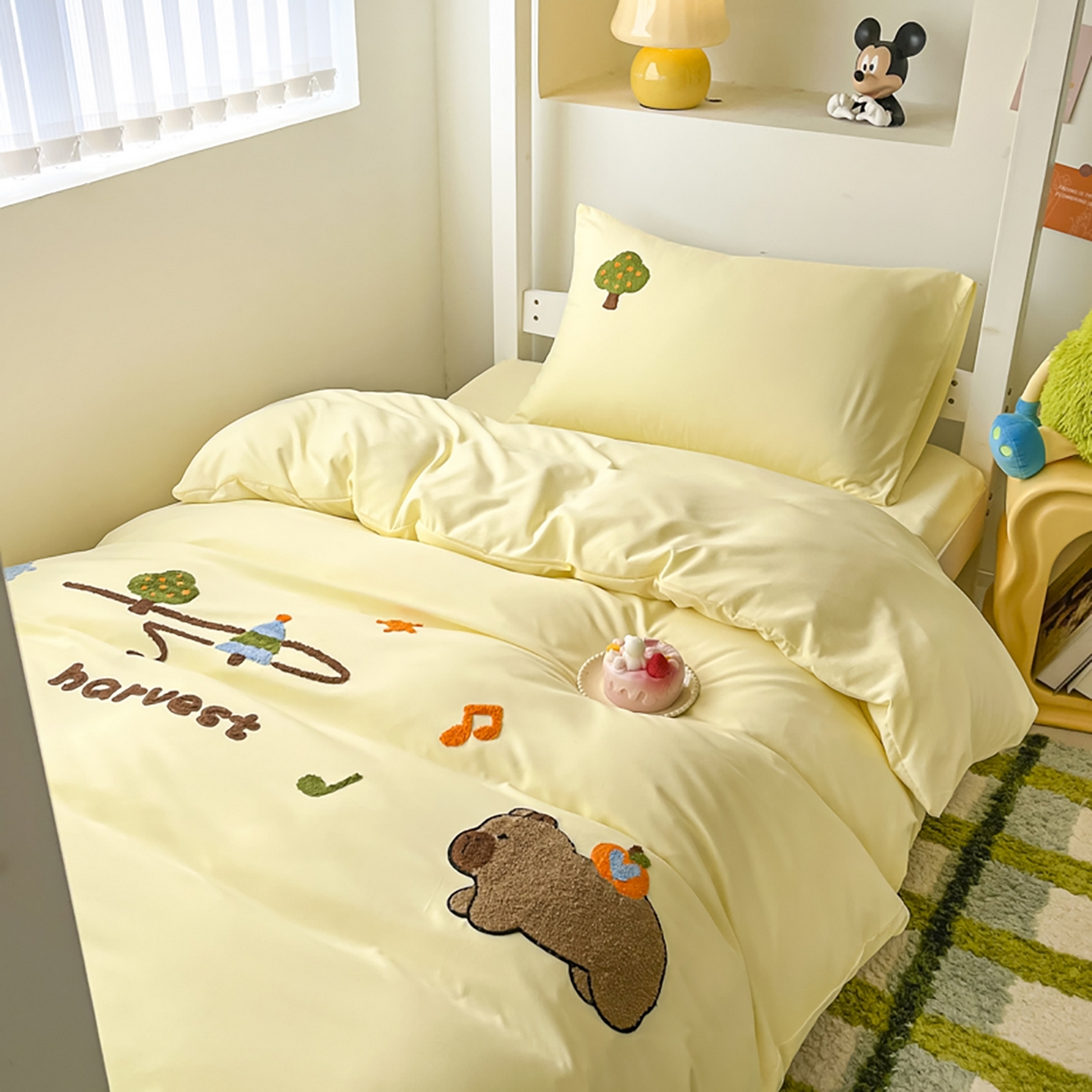 91家纺网 家纺一手货源 找家纺 欧妮家纺 2025新款学生床三件套学校宿舍单人寝室上下铺床上用品-提供买家秀 拉拉旅行-奶黄