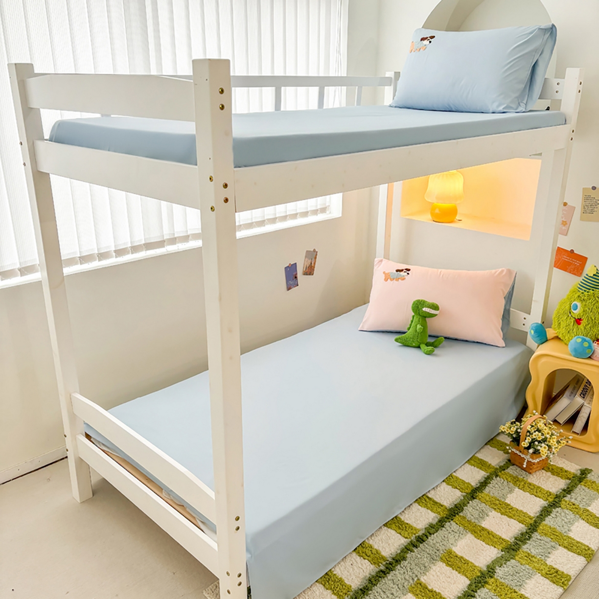 91家纺网 家纺一手货源 找家纺 欧妮家纺 2025新款学生床三件套学校宿舍单人寝室上下铺床上用品-提供买家秀 可爱狗狗-浅粉蓝