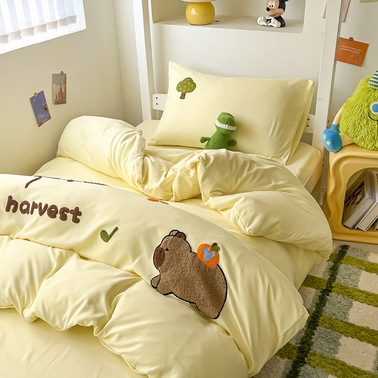 91家纺网 家纺一手货源 找家纺 欧妮家纺 2025新款学生床三件套学校宿舍单人寝室上下铺床上用品-提供买家秀 拉拉旅行-奶黄