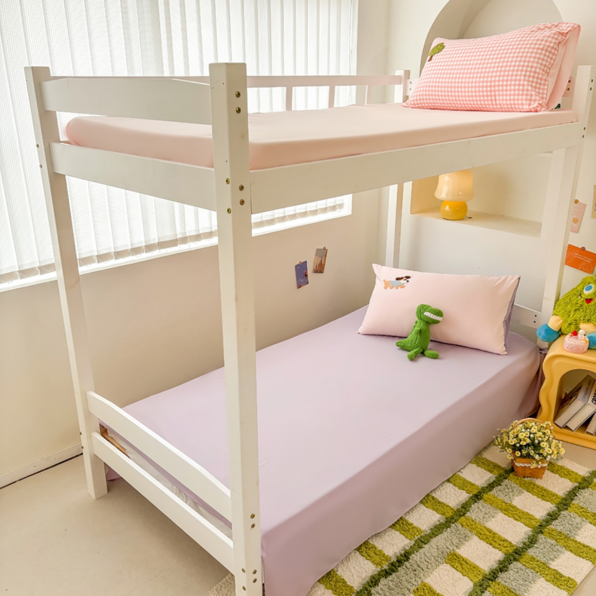 91家纺网 家纺一手货源 找家纺 欧妮家纺 2025新款学生床三件套学校宿舍单人寝室上下铺床上用品-提供买家秀 可爱狗狗-浅粉紫