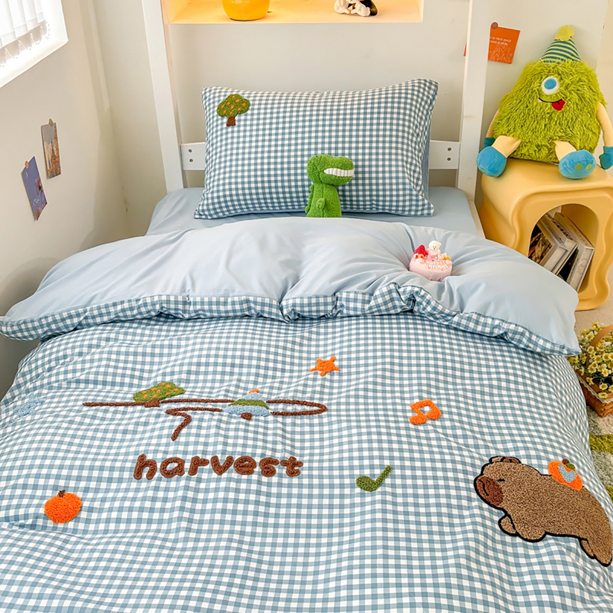 91家纺网 家纺一手货源 找家纺 欧妮家纺 2025新款学生床三件套学校宿舍单人寝室上下铺床上用品-提供买家秀 拉拉旅行-兰色格