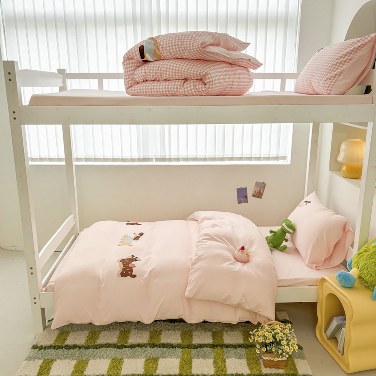 欧妮家纺 2025新款学生床三件套学校宿舍单人寝室上下铺床上用品-提供买家秀 可爱狗狗-浅粉
