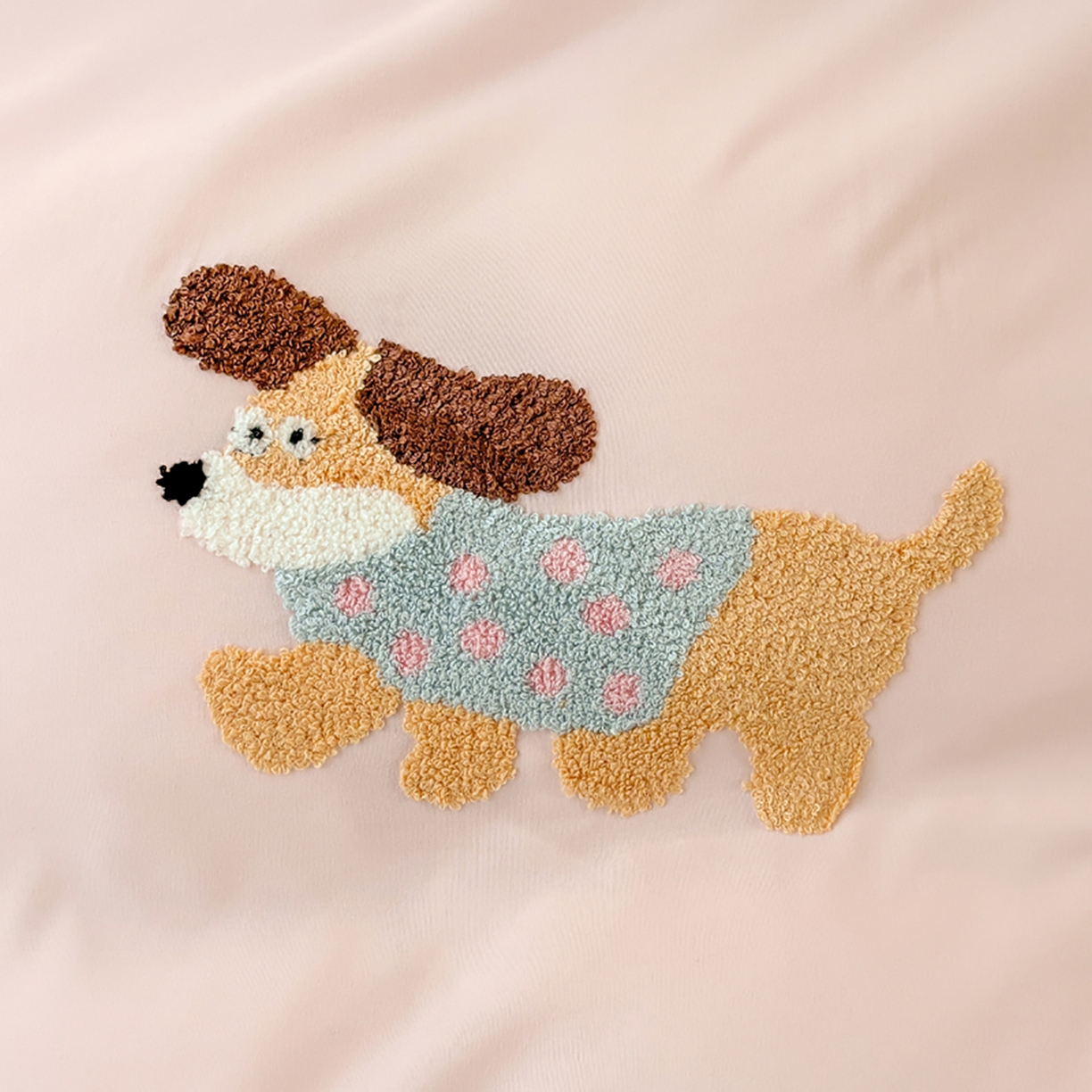 91家纺网 家纺一手货源 找家纺 欧妮家纺 2025新款学生床三件套学校宿舍单人寝室上下铺床上用品-提供买家秀 可爱狗狗-浅粉蓝