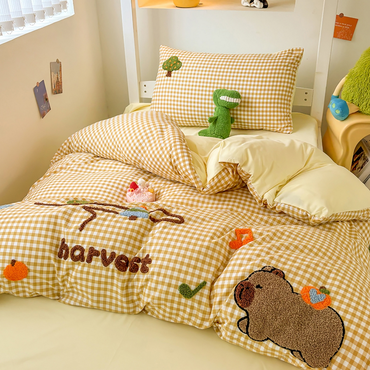 91家纺网 家纺一手货源 找家纺 欧妮家纺 2025新款学生床三件套学校宿舍单人寝室上下铺床上用品-提供买家秀 拉拉旅行-黄色格