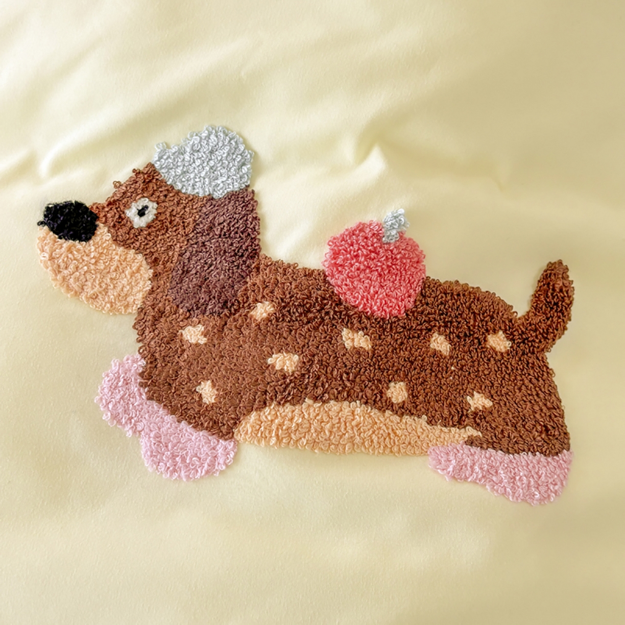 91家纺网 家纺一手货源 找家纺 欧妮家纺 2025新款学生床三件套学校宿舍单人寝室上下铺床上用品-提供买家秀 可爱狗狗-奶黄