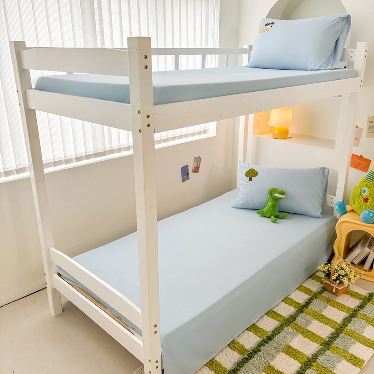 91家纺网 家纺一手货源 找家纺 欧妮家纺 2025新款学生床三件套学校宿舍单人寝室上下铺床上用品-提供买家秀 拉拉旅行-浅蓝