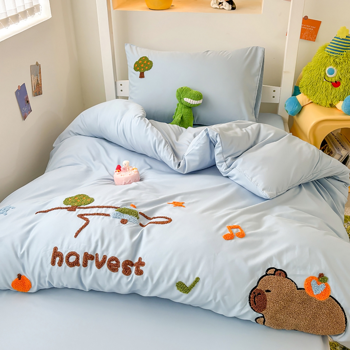 91家纺网 家纺一手货源 找家纺 欧妮家纺 2025新款学生床三件套学校宿舍单人寝室上下铺床上用品-提供买家秀 拉拉旅行-浅蓝