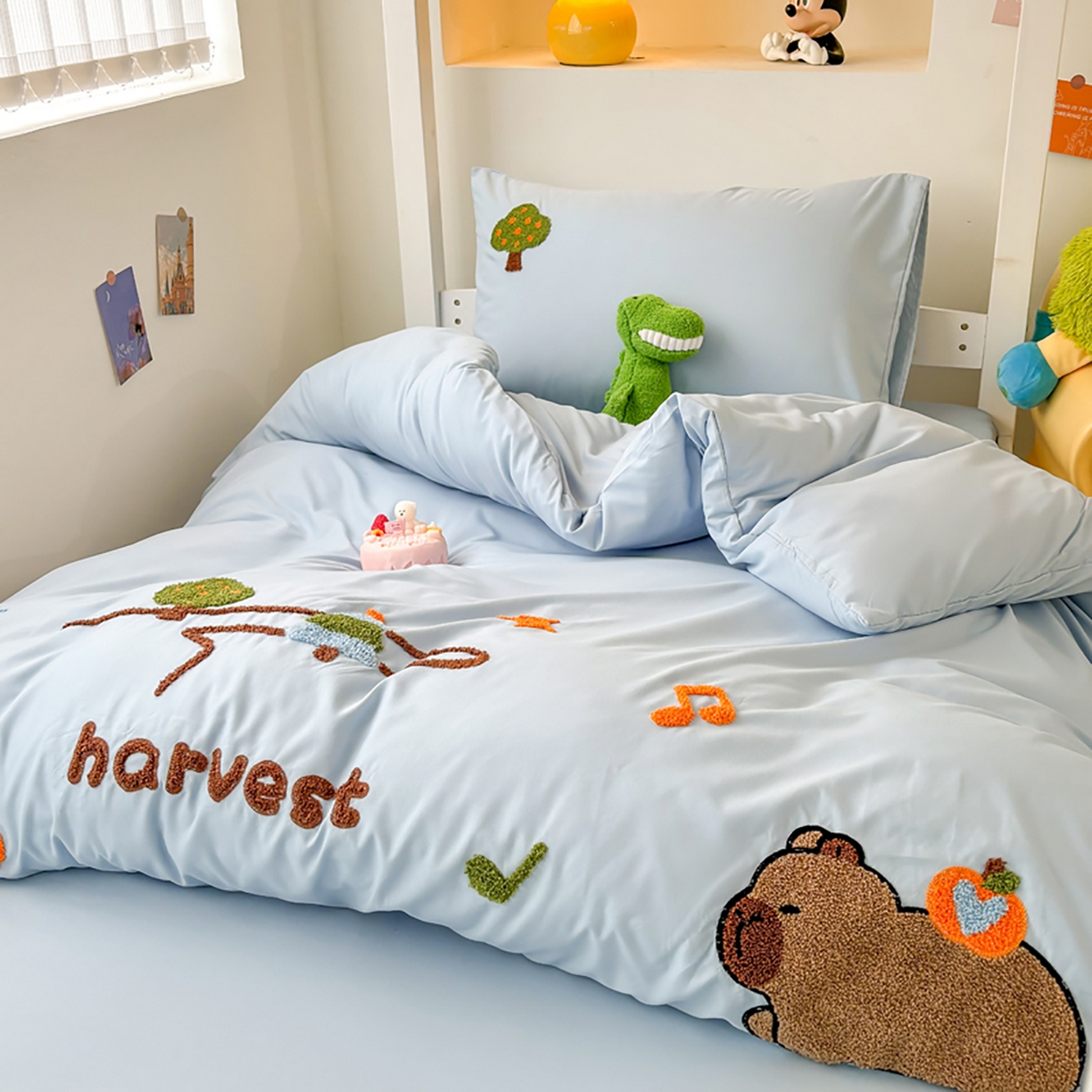 91家纺网 家纺一手货源 找家纺 欧妮家纺 2025新款学生床三件套学校宿舍单人寝室上下铺床上用品-提供买家秀 拉拉旅行-浅蓝