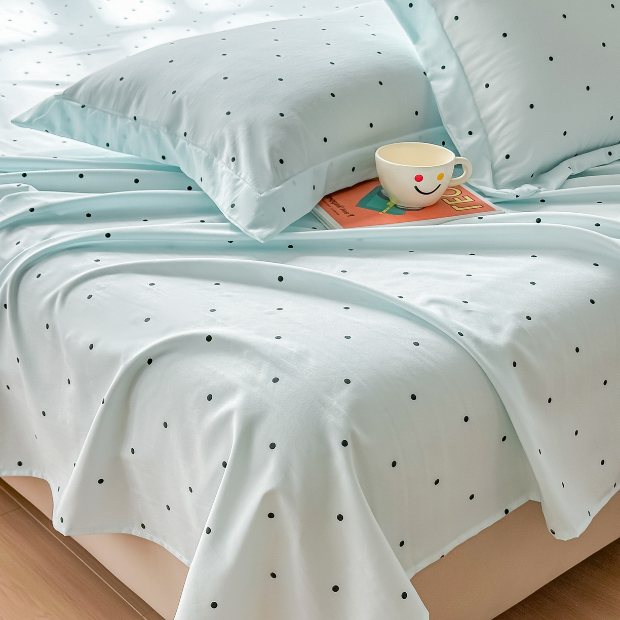 91家纺网 家纺一手货源 找家纺 （总）卓缦家纺 2026新款波点四季款床单卧室宿舍学生单品床单床单单件