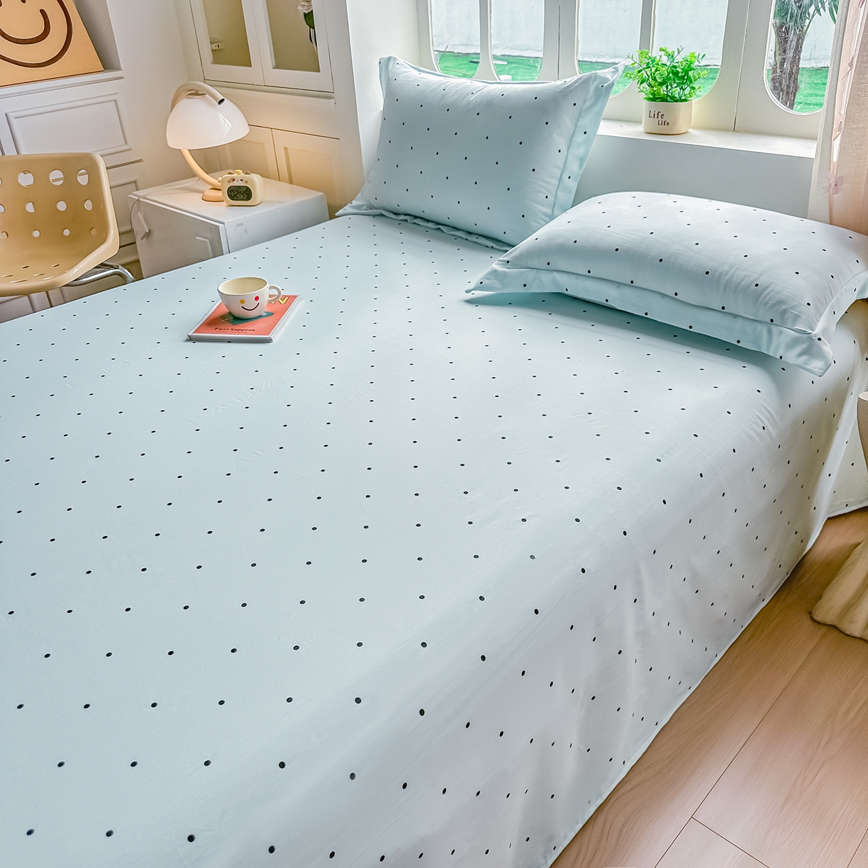 91家纺网 家纺一手货源 找家纺 （总）卓缦家纺 2026新款波点四季款床单卧室宿舍学生单品床单床单单件