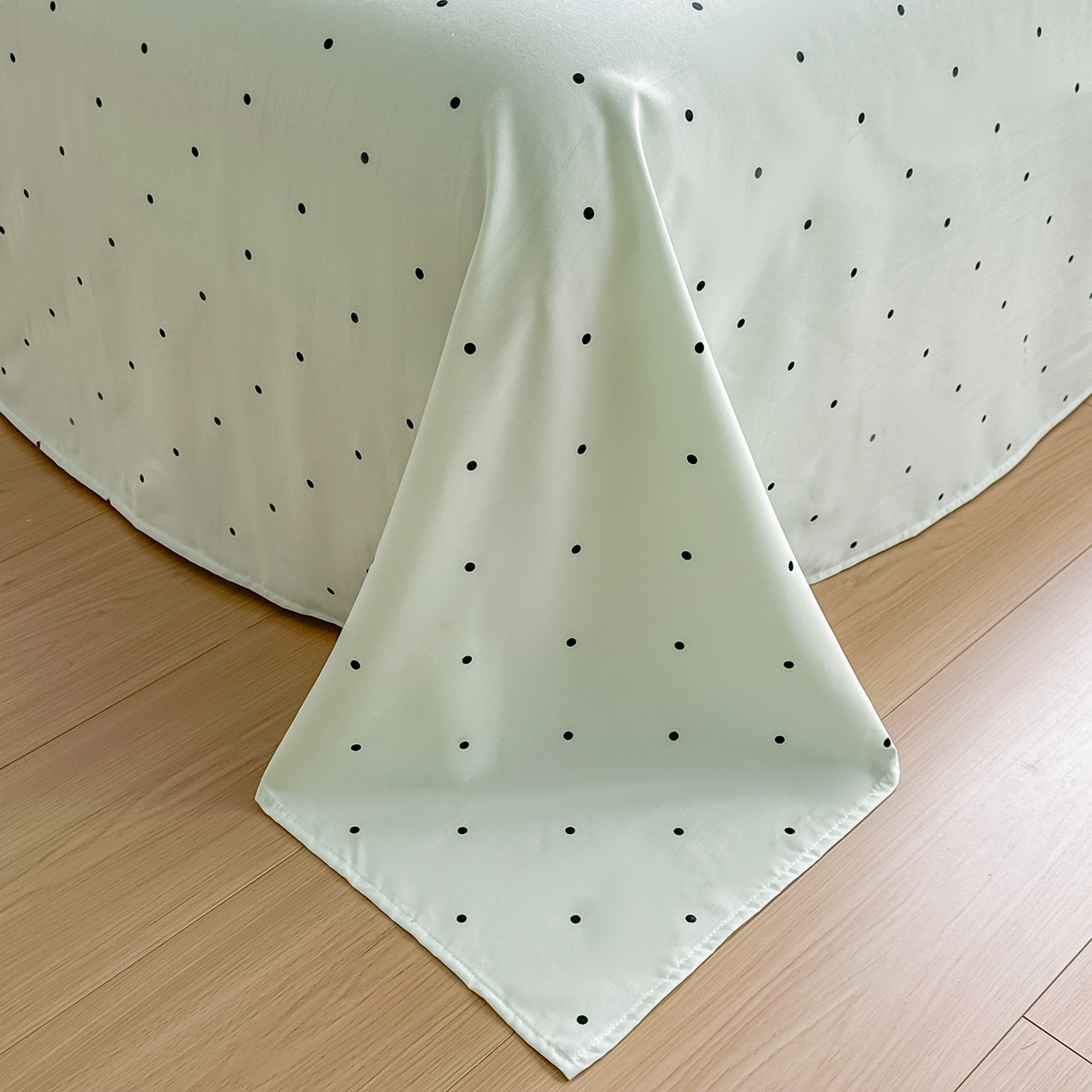 91家纺网 家纺一手货源 找家纺 卓缦家纺 2026新款波点四季款床单卧室宿舍学生单品床单床单单件 良品豆绿色