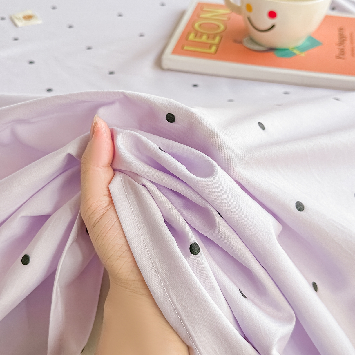 91家纺网 家纺一手货源 找家纺 卓缦家纺 2026新款波点四季款床单卧室宿舍学生单品床单床单单件 良品风信紫