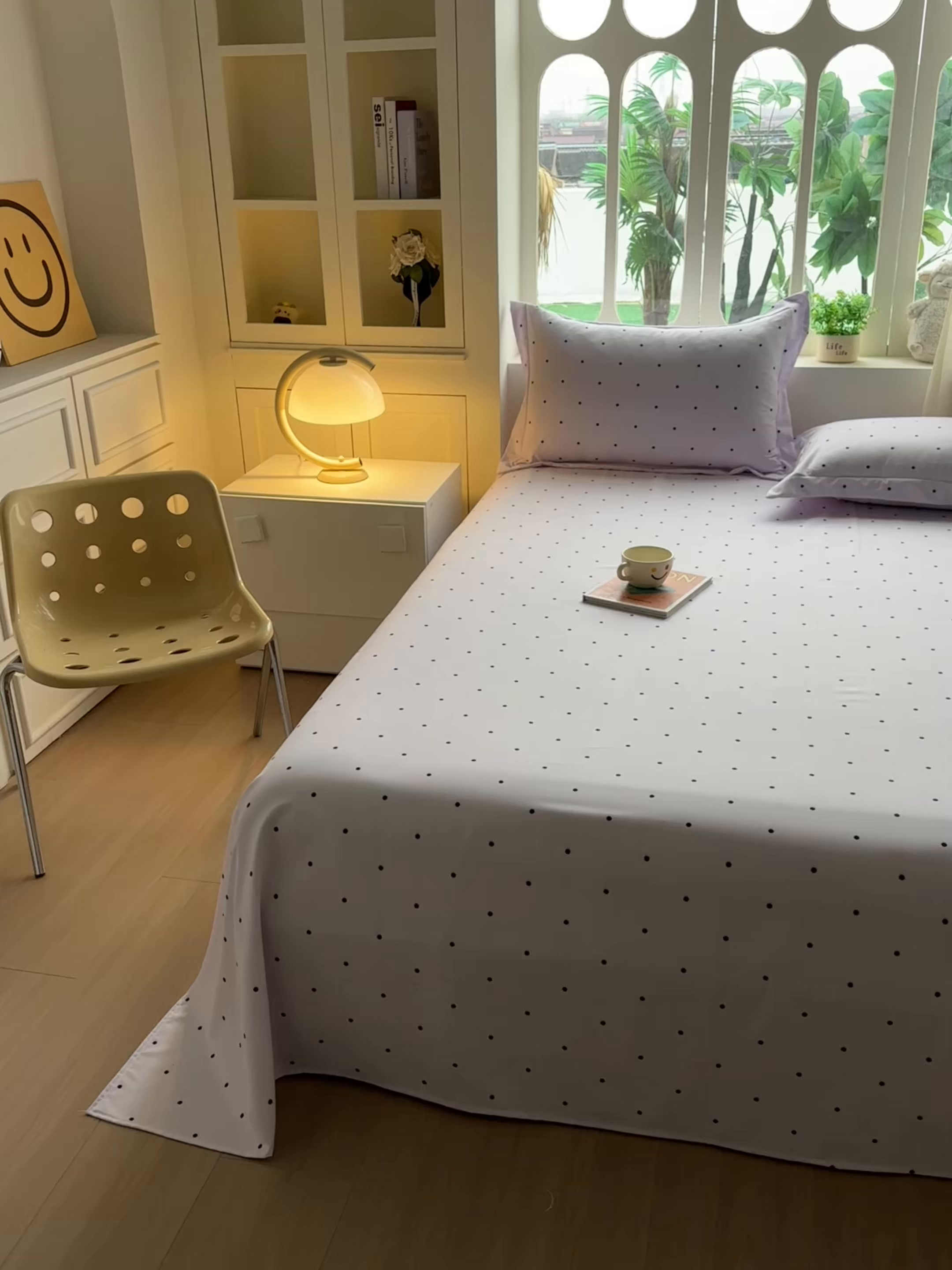 91家纺网 家纺一手货源 找家纺 卓缦家纺 2026新款波点四季款床单卧室宿舍学生单品床单床单单件 良品风信紫