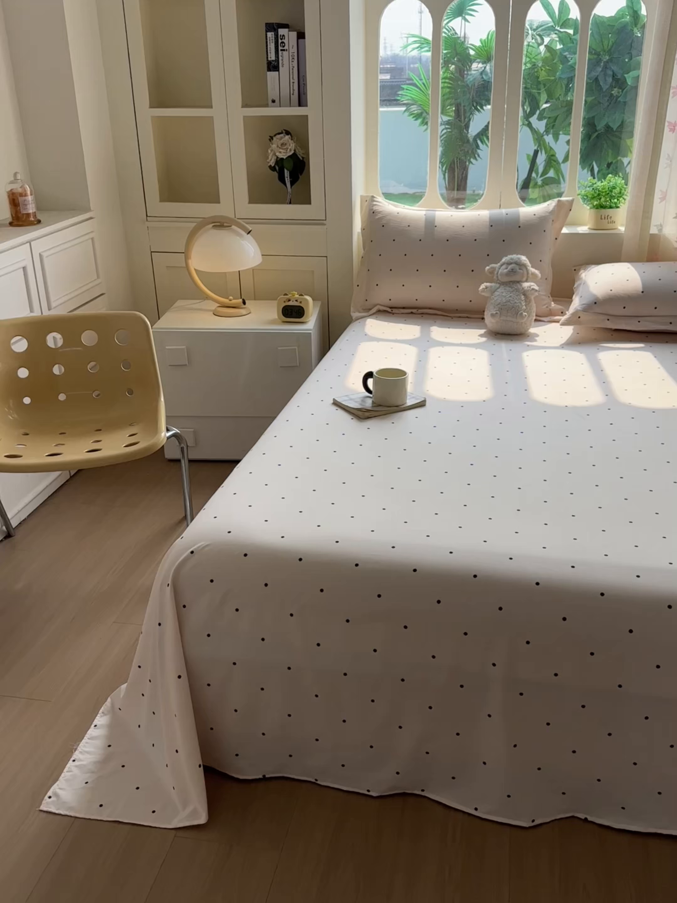 91家纺网 家纺一手货源 找家纺 卓缦家纺 2026新款波点四季款床单卧室宿舍学生单品床单床单单件 良品樱花粉