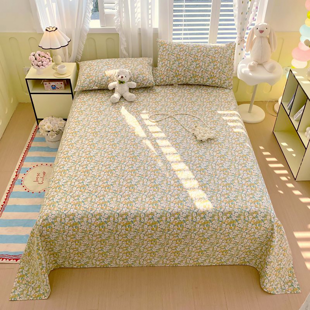 91家纺网 家纺一手货源 找家纺 （总）欧妮家纺 2025新款老粗布床单夏季凉席床笠三件套-朴棉系列