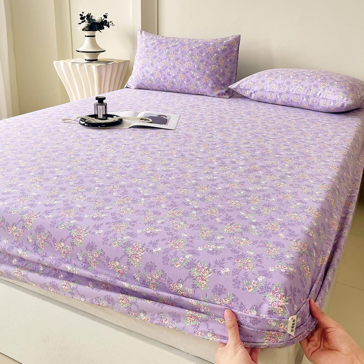 91家纺网 家纺一手货源 找家纺 （总）欧妮家纺 2025新款老粗布床单夏季凉席床笠三件套-朴棉系列