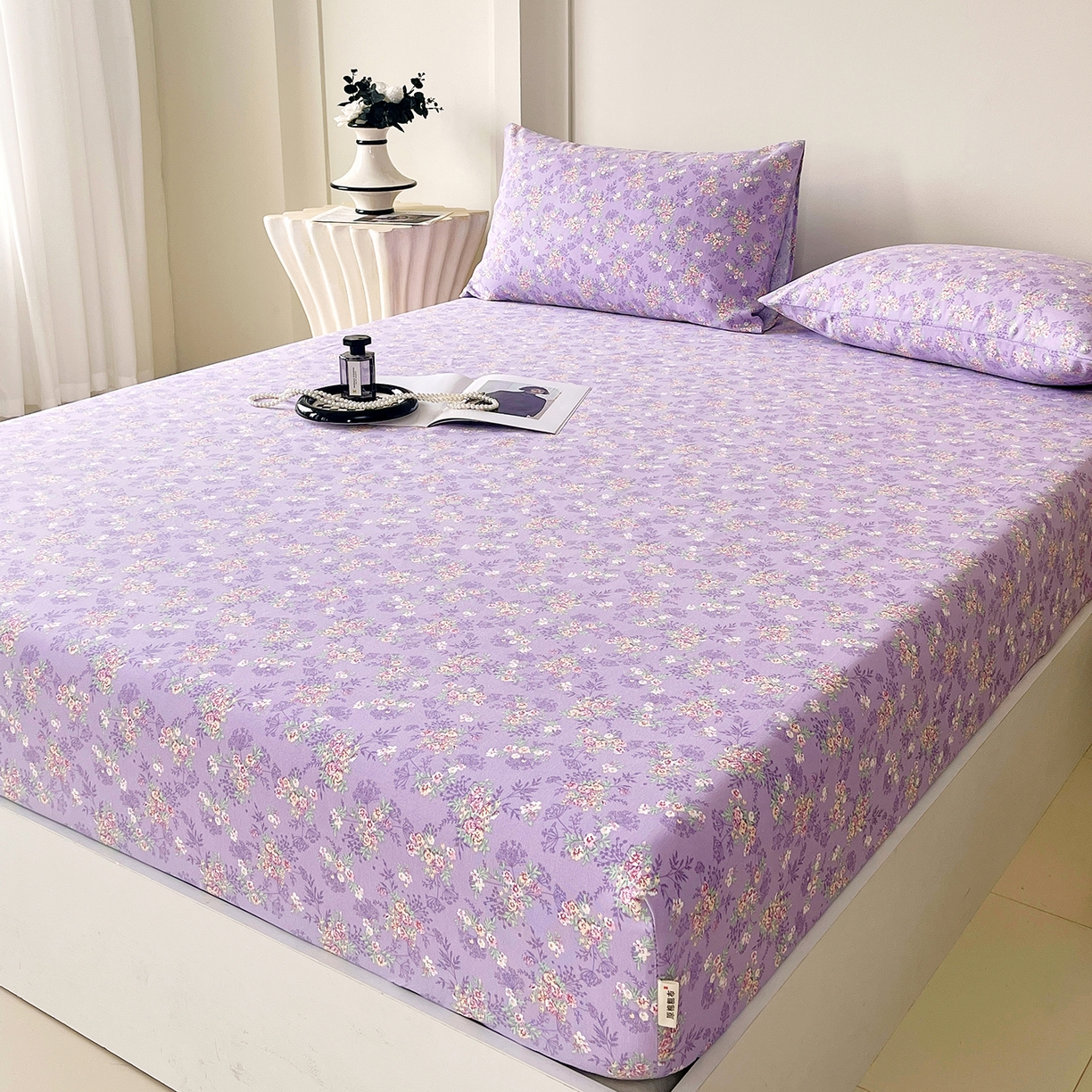 91家纺网 家纺一手货源 找家纺 （总）欧妮家纺 2025新款老粗布床单夏季凉席床笠三件套-朴棉系列