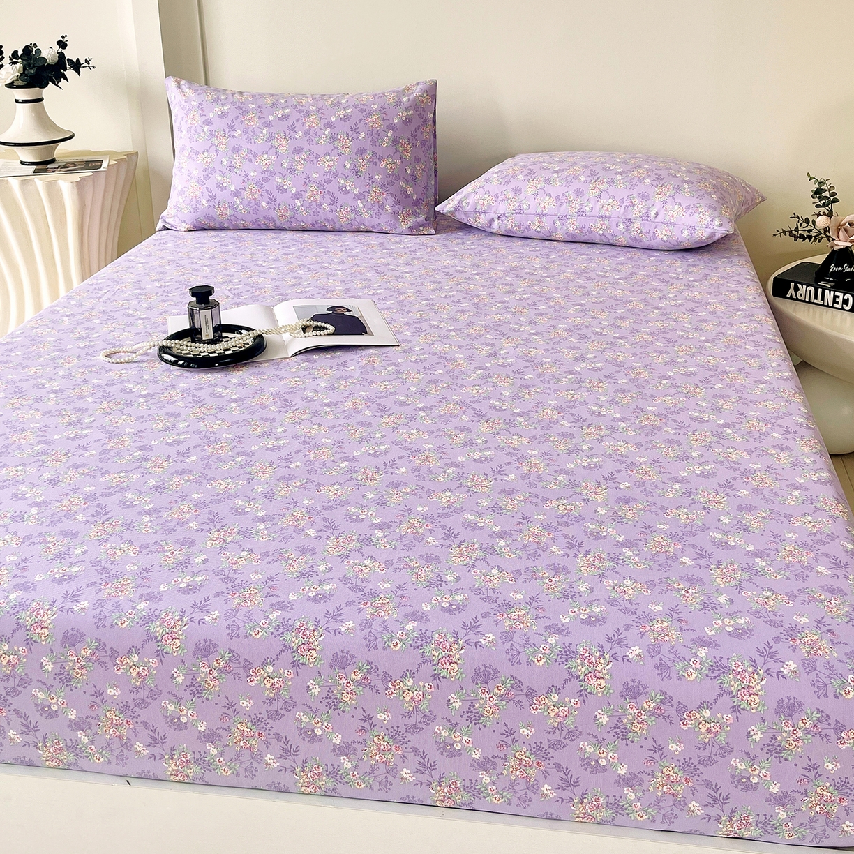 91家纺网 家纺一手货源 找家纺 （总）欧妮家纺 2025新款老粗布床单夏季凉席床笠三件套-朴棉系列