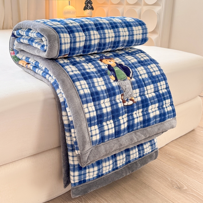 91家纺网 家纺一手货源 找家纺 （总）欧妮家纺 2025新款水晶边牛奶绒印花床垫床褥子软垫（提供买家秀）大床图