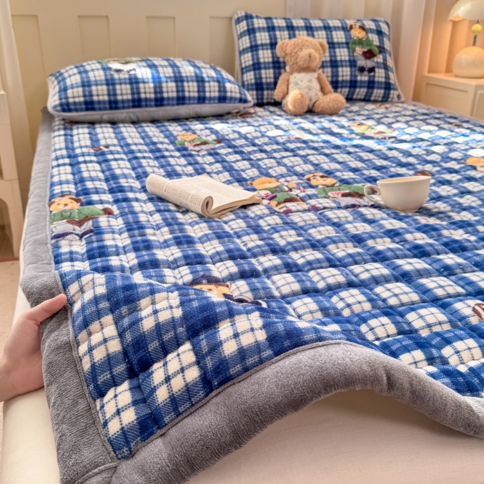 91家纺网 家纺一手货源 找家纺 （总）欧妮家纺 2025新款水晶边牛奶绒印花床垫床褥子软垫（提供买家秀）大床图