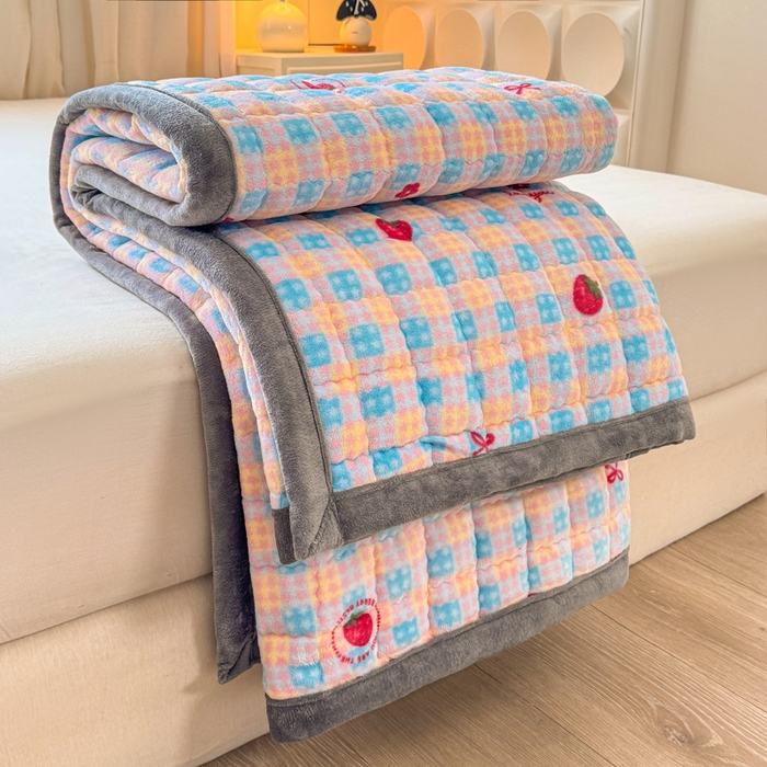 91家纺网 家纺一手货源 找家纺 （总）欧妮家纺 2025新款水晶边牛奶绒印花床垫床褥子软垫（提供买家秀）大床图