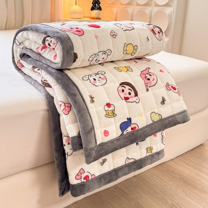 91家纺网 家纺一手货源 找家纺 （总）欧妮家纺 2025新款水晶边牛奶绒印花床垫床褥子软垫（提供买家秀）大床图