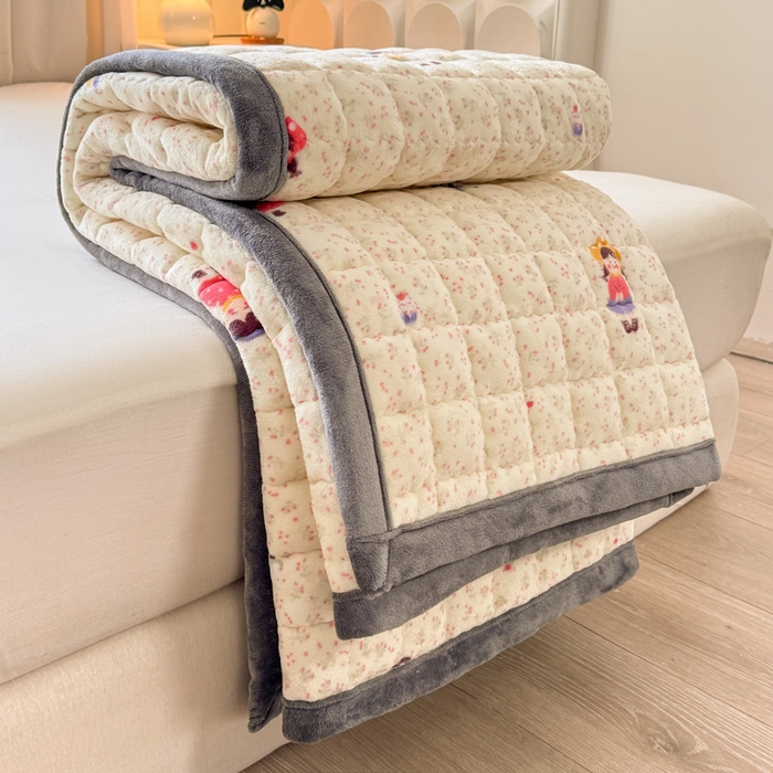 91家纺网 家纺一手货源 找家纺 （总）欧妮家纺 2025新款水晶边牛奶绒印花床垫床褥子软垫（提供买家秀）大床图