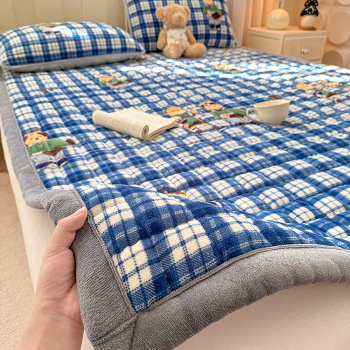 91家纺网 家纺一手货源 找家纺 （总）欧妮家纺 2025新款水晶边牛奶绒印花床垫床褥子软垫（提供买家秀）大床图