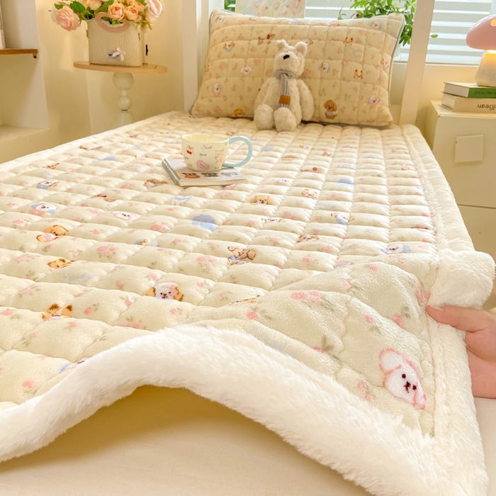 91家纺网 家纺一手货源 找家纺 （总）欧妮家纺 2025新款尊享喜暖绒边床褥垫牛奶绒床垫床护垫软垫（提供买家秀）