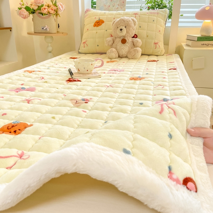 91家纺网 家纺一手货源 找家纺 （总）欧妮家纺 2025新款尊享喜暖绒边床褥垫牛奶绒床垫床护垫软垫（提供买家秀）