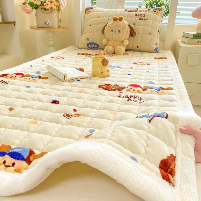 91家纺网 家纺一手货源 找家纺 （总）欧妮家纺 2025新款尊享喜暖绒边床褥垫牛奶绒床垫床护垫软垫（提供买家秀）