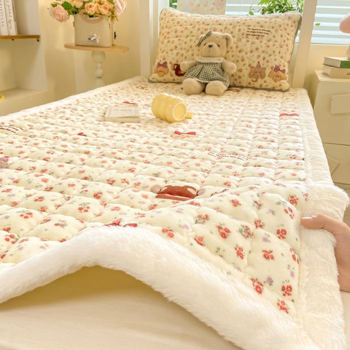 91家纺网 家纺一手货源 找家纺 （总）欧妮家纺 2025新款尊享喜暖绒边床褥垫牛奶绒床垫床护垫软垫（提供买家秀）