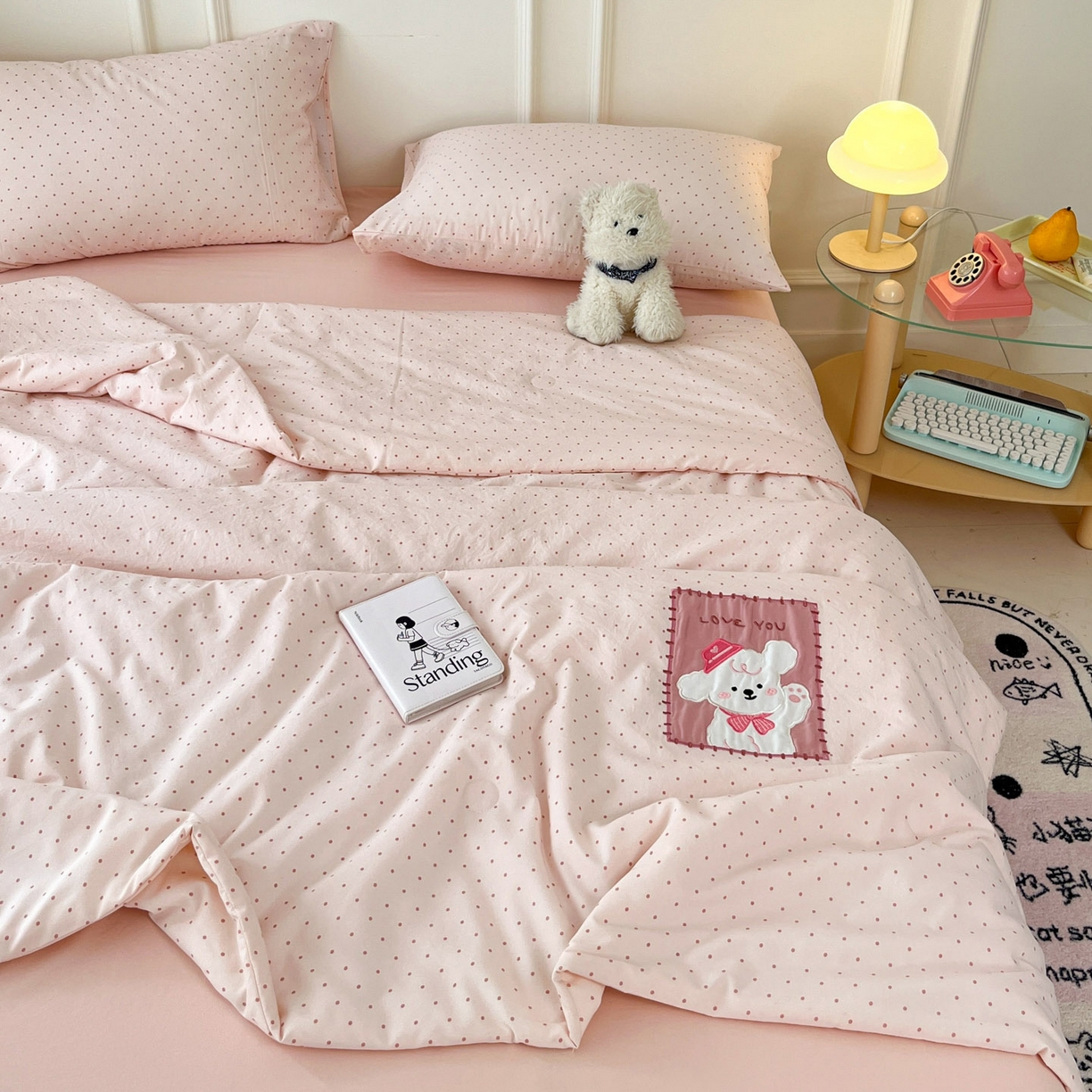 91家纺网 家纺一手货源 找家纺 （总）一加一 2026春夏新款云小棉贴布绣花大豆夏凉被空调被夏被四件套