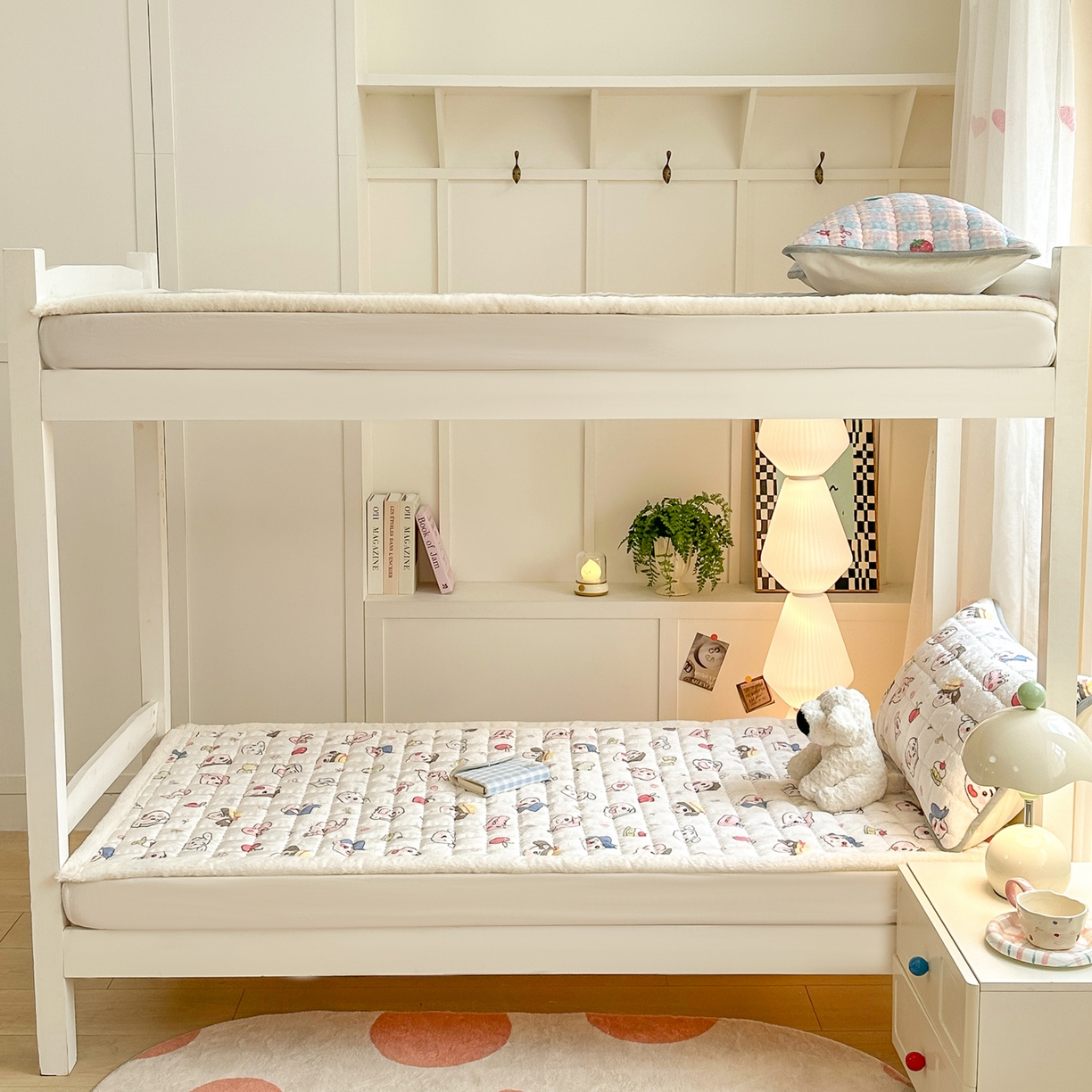 91家纺网 家纺一手货源 找家纺 （总）欧妮家纺 2025新款牛奶绒床垫床护垫学生床褥子宿舍印花床褥铺底-提供买家秀